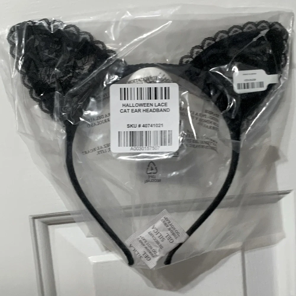 Torrid Lace Cat Ears Headband Halloween Costume Accessory - Black - NEW